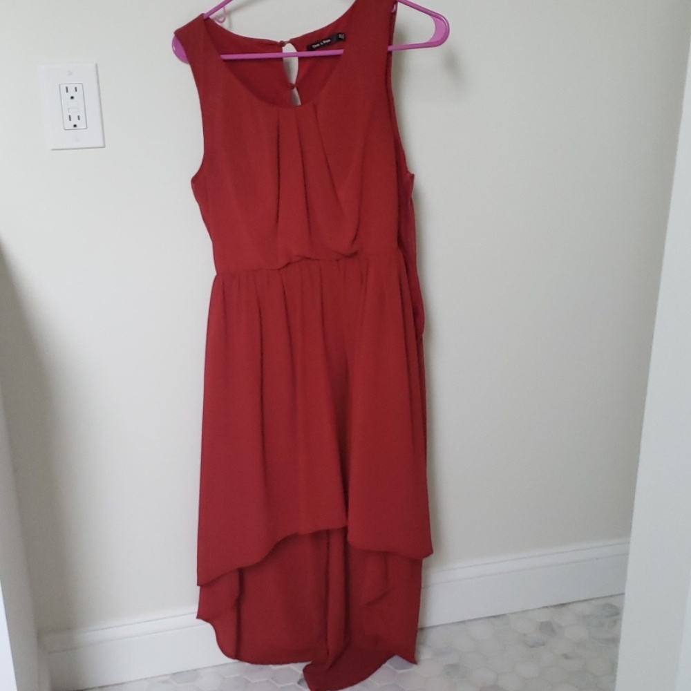 Doe & Rae Red high low dress